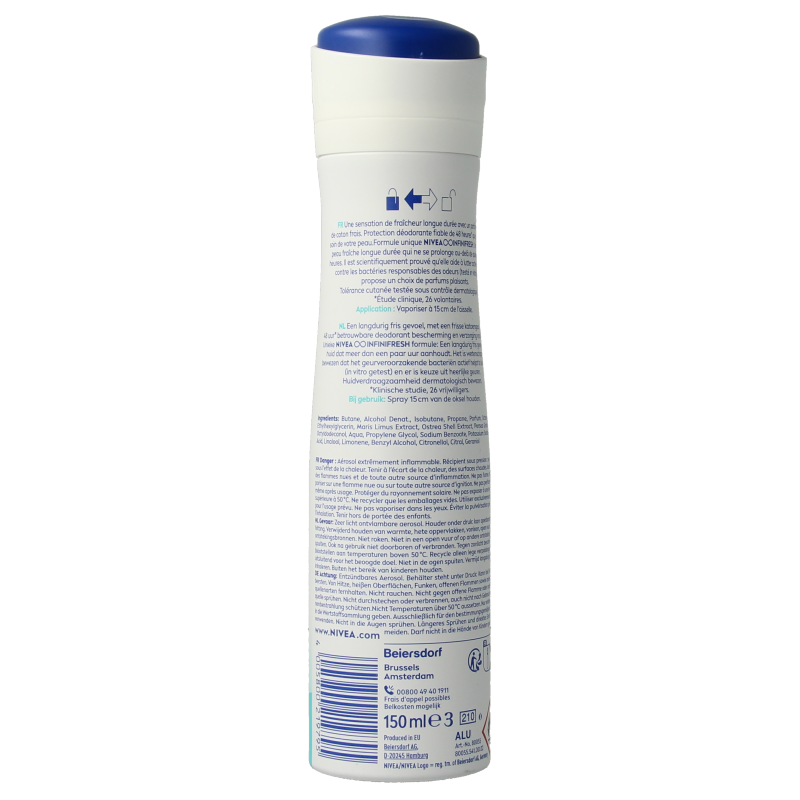 Nivea Deodorant 150 Milliliter Nivea Deodorant fresh comfort spray 150 Milliliter