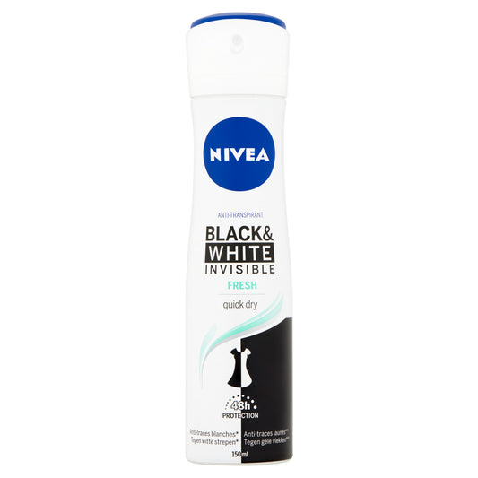 Nivea Deodorant 150 Milliliter Nivea Deodorant spray invisible black & white fresh 150 Milliliter