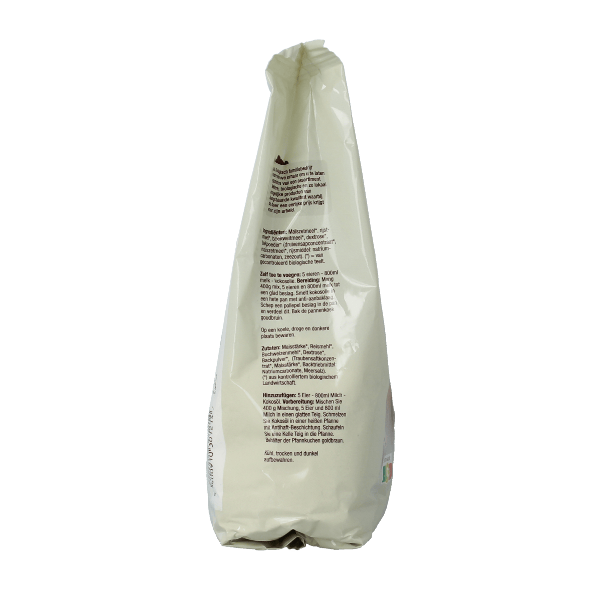 Nutribel gluten-free organic pancake mix in a 400g bag, suitable for baking and breakfast recipes.