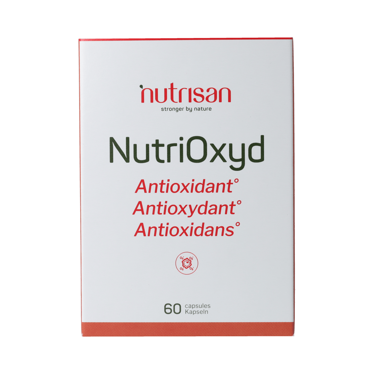 Nutrisan NutriOxyd capsules, dietary supplement and herbal preparation, 60 capsules for supporting health and wellness.