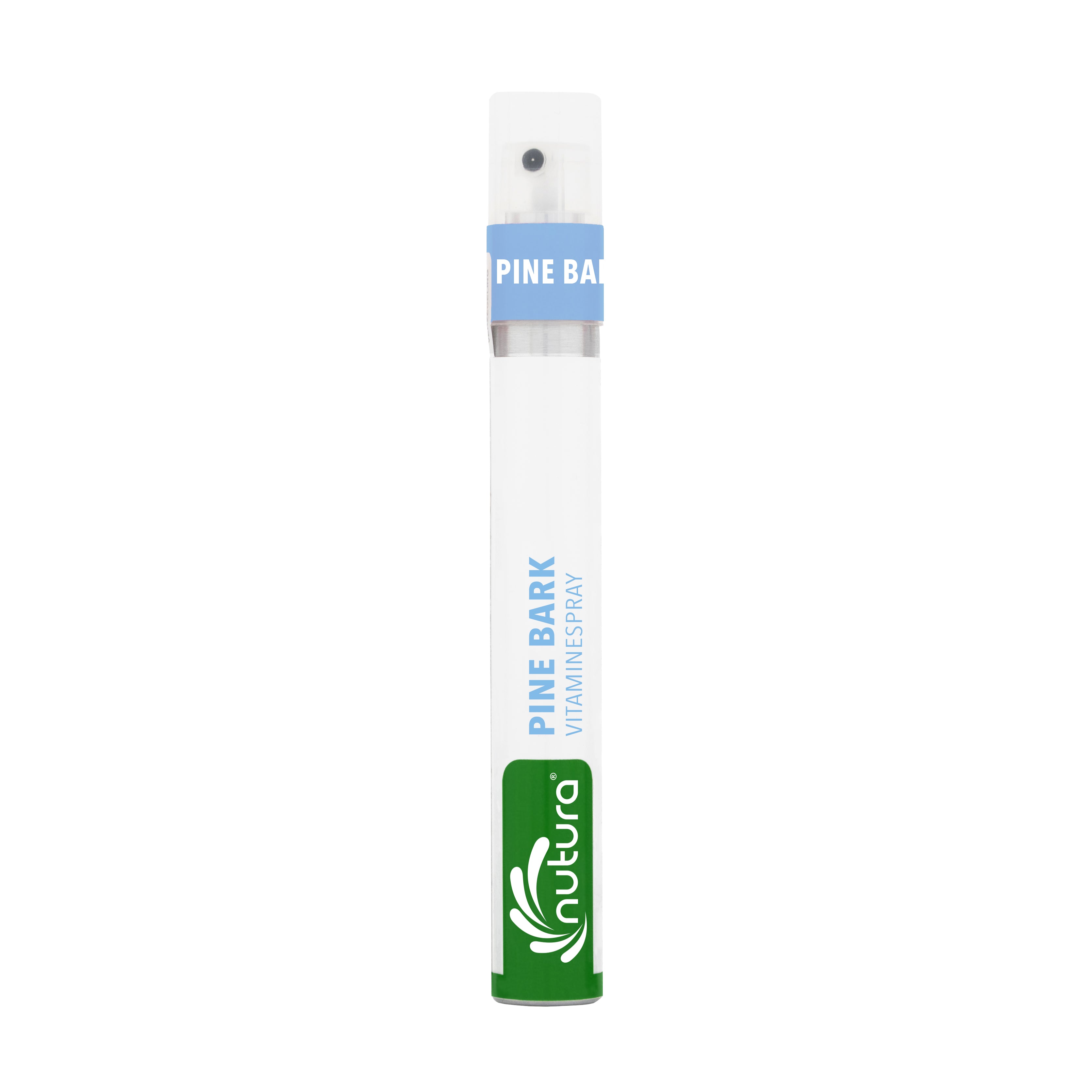 Nutura Vitaminesprays Pine Bark vitaminespray bottle, 14.40 ml, dietary supplement with herbal and vitamin ingredients.