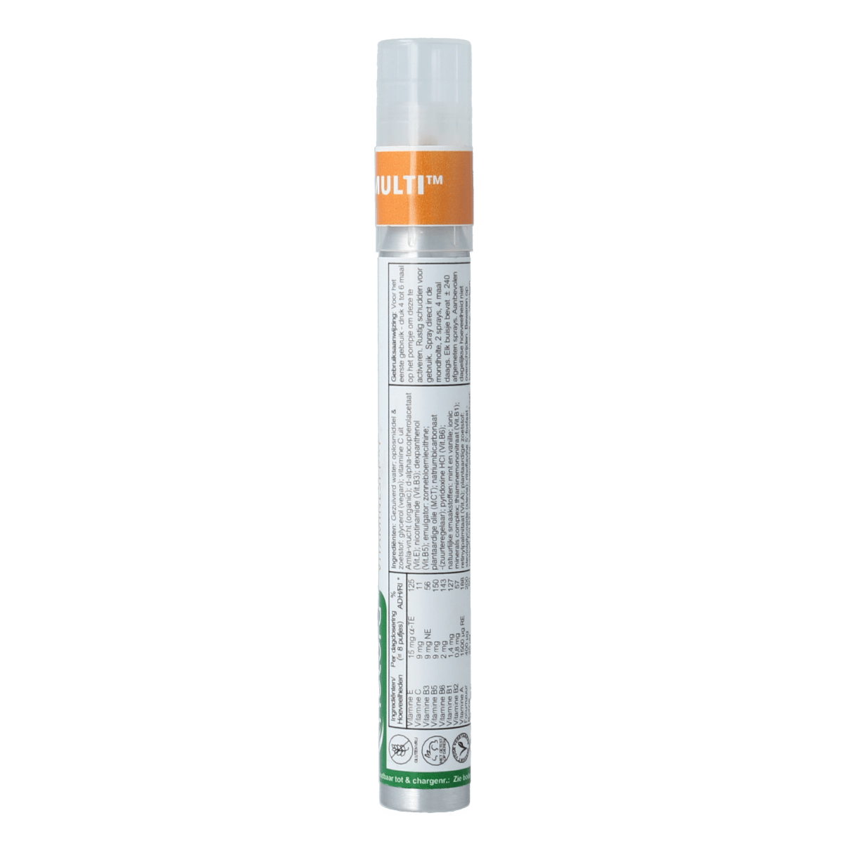 Nutura Vitaminesprays WLS Multi vitaminspray in 14.40ml bottle, dietary supplement with multivitamins and herbal extracts.
