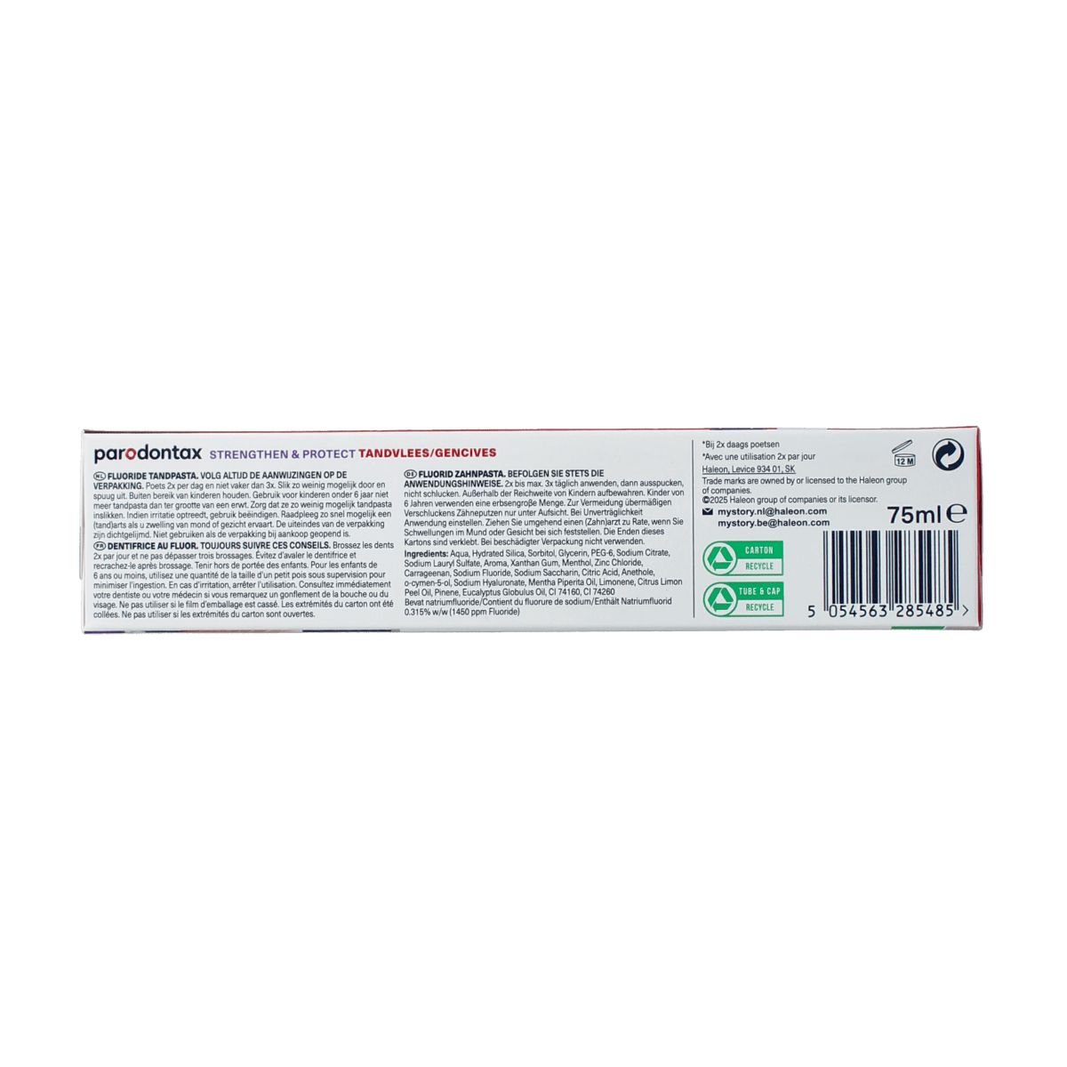 Parodontax Tandpasta 75.00 Milliliter Parodontax Tandpasta strenghten protect whitening 75.00 Milliliter