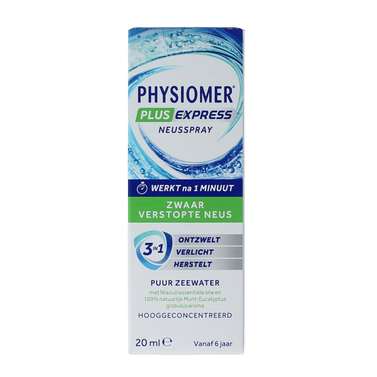 Physiomer Neusverzorging en Inhalatie 20.00 Milliliter Physiomer Plus fresh 20.00 Milliliter