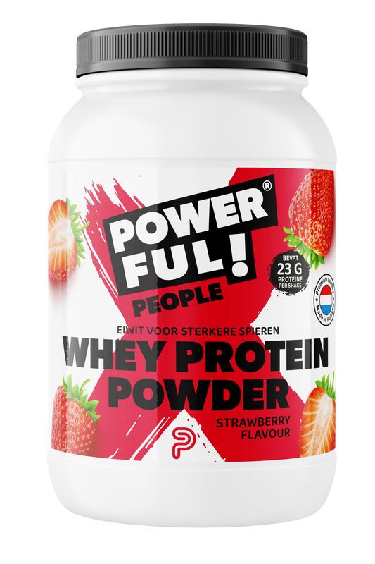 Powerful People Aminozuren 400 Gram Powerful People  Whey protein powder strawberry 400 Gram