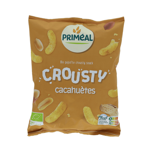 Primeal Snacks en Tussendoortjes 75.00 Gram Primeal Chips gepoft pinda glutenvrij bio 75.00 Gram