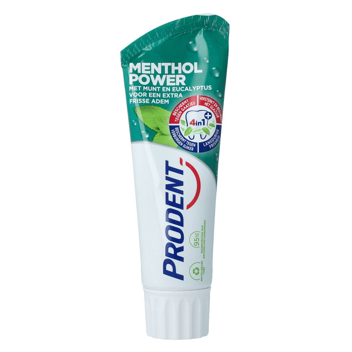 Prodent Menthol Power toothpaste in 75ml tube, showing mint-flavored toothpaste with bright packaging and branding.