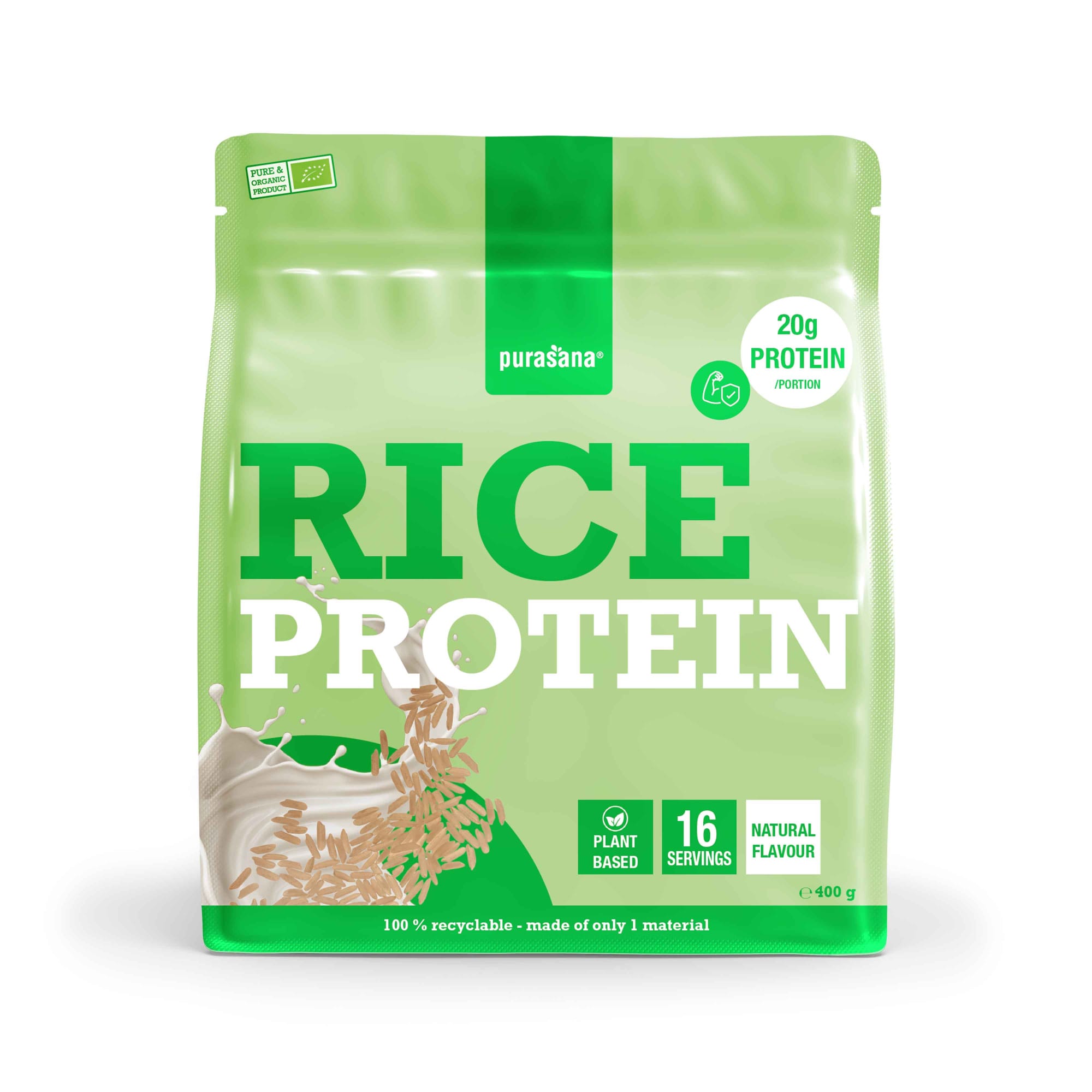 Purasana Aminozuren 400.00 Gram Purasana Plant protein rijst natuurlijk bio 400.00 Gram