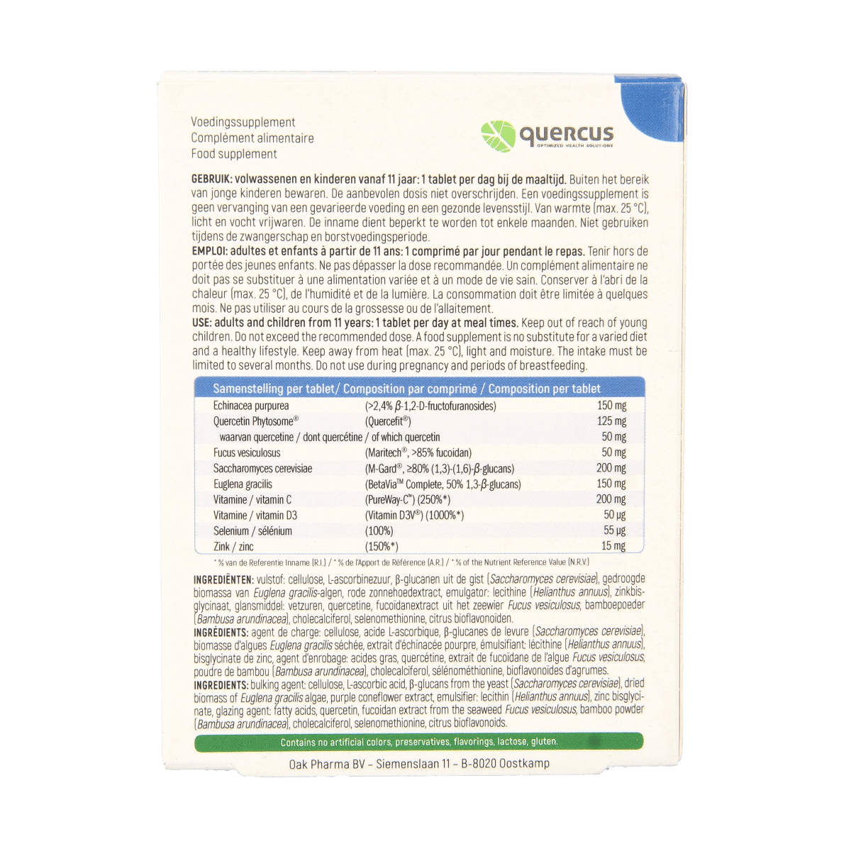 Quercus Kruidenpreparaten 30.00 Tabletten Quercus Immuprotect forte  30.00 Tabletten
