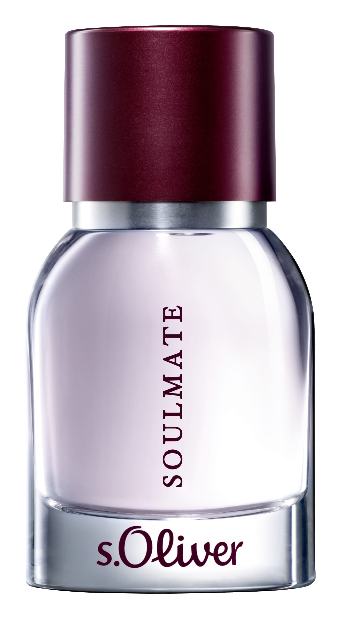 S Oliver Soulmate women eau de toilette 30ml bottle, elegant perfume with floral and fruity notes, in a sleek glass container.
