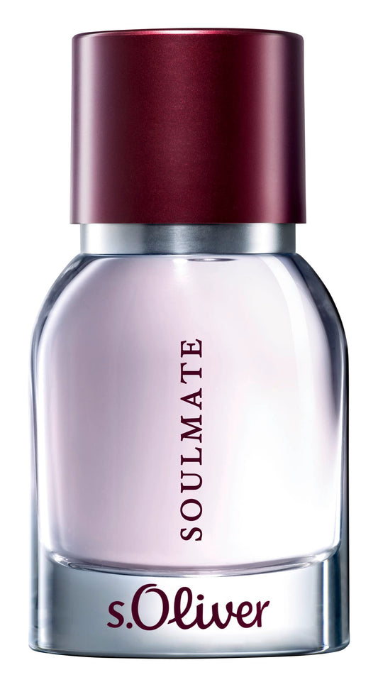 S Oliver Soulmate women eau de toilette 30ml bottle, elegant perfume with floral and fruity notes, in a sleek glass container.