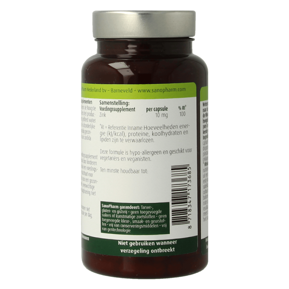 SanoPharm Mineralen Enkel 30.00 Capsules SanoPharm Zink  wholefood 30.00 Capsules