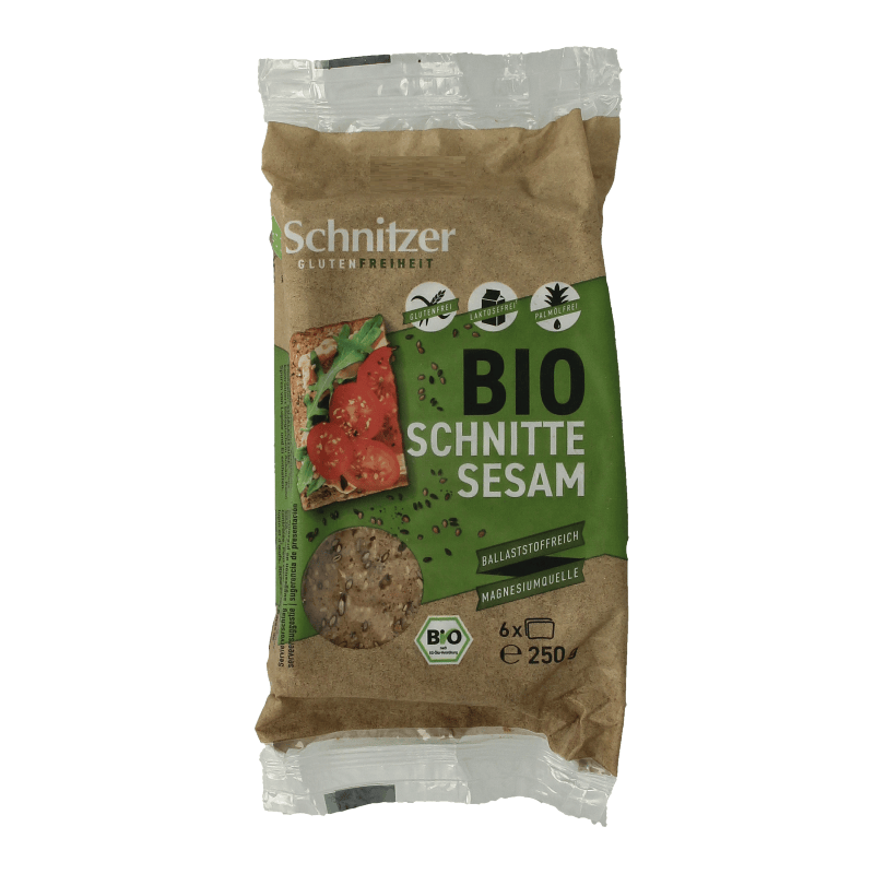 Schnitzer Broden en Crackers 250 Gram Schnitzer Sesambrood glutenvrij bio 250 Gram