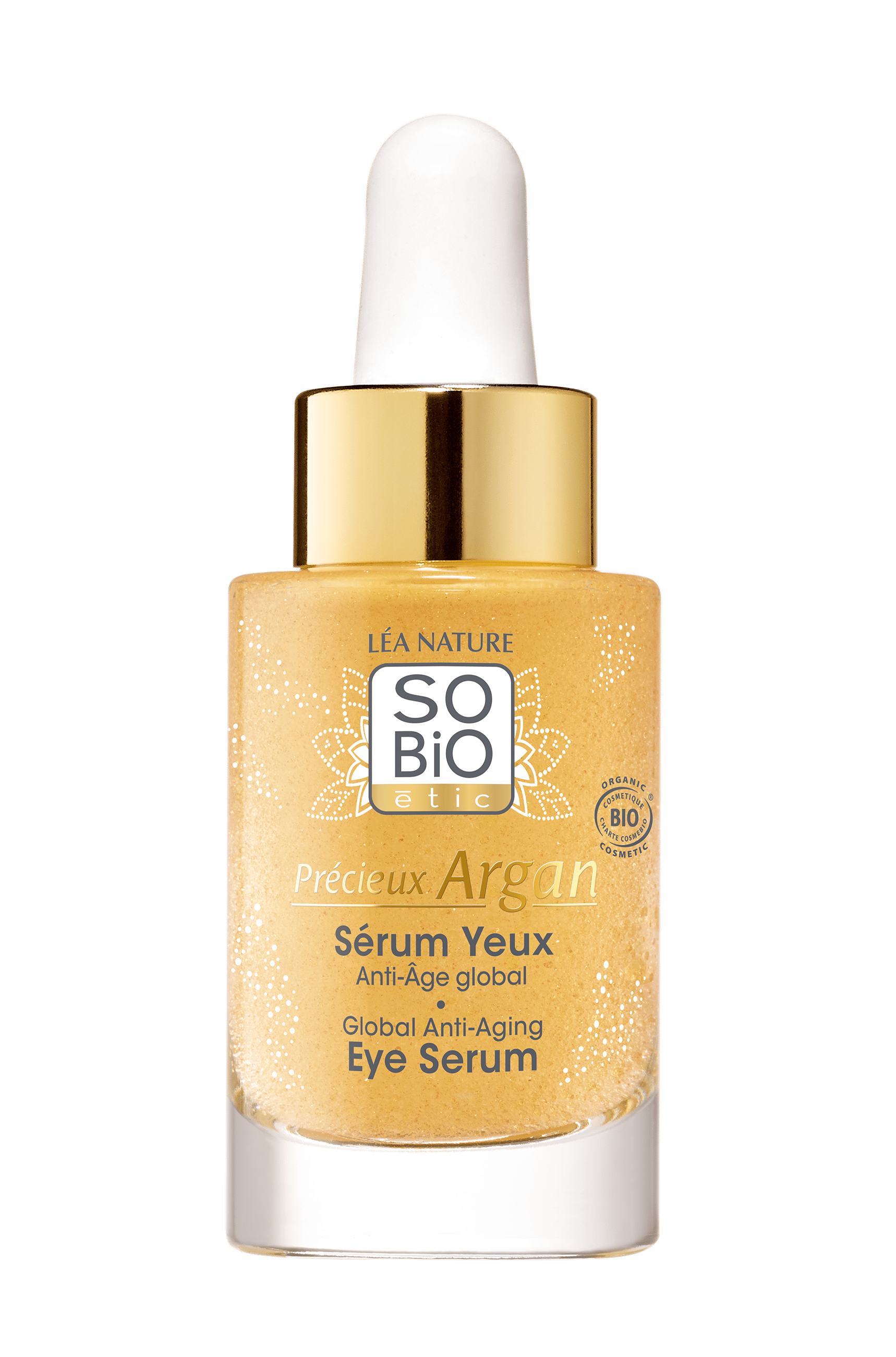 So Bio Etic Précieux Anti-Aging Global Eye Serum in a 14ml bottle, designed for facial skincare and eye area rejuvenation.
