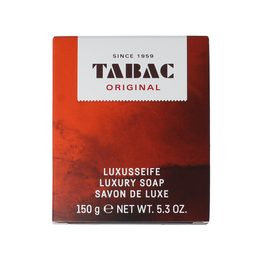 Tabac Original soap bar, 150g, in classic packaging with the Tabac brand logo and smooth soap surface.