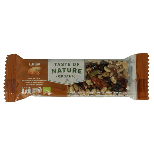 Taste Of Nature Snacks en Tussendoortjes 40 Gram Taste Of Nature Almond granenreep bio 40 Gram
