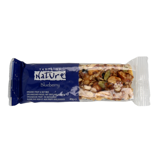 Taste Of Nature Snacks en Tussendoortjes 40 Gram Taste Of Nature Blueberry granenreep bio 40 Gram