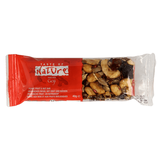 Taste Of Nature Snacks en Tussendoortjes 40 Gram Taste Of Nature Goji granenreep bio 40 Gram