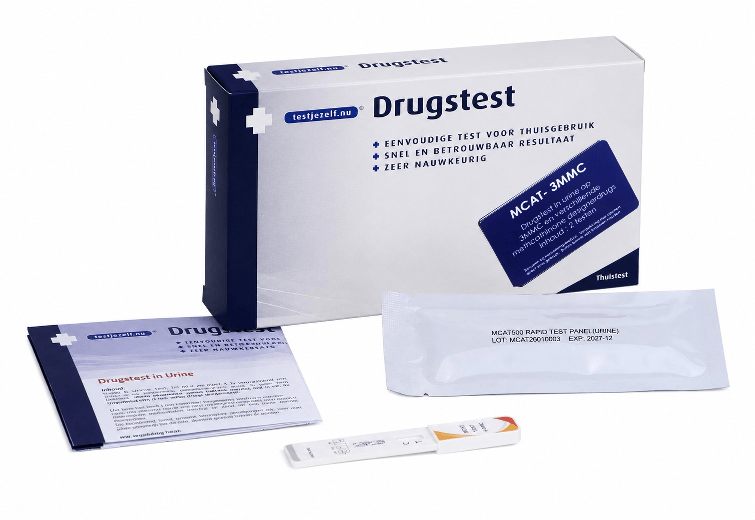 Testjezelf.nu Zelftesten en Testsets 2.00 Stuks Testjezelf.nu Testjezelf.nu Drugstest MCAT (3MMC) in urine 2.00 Stuks