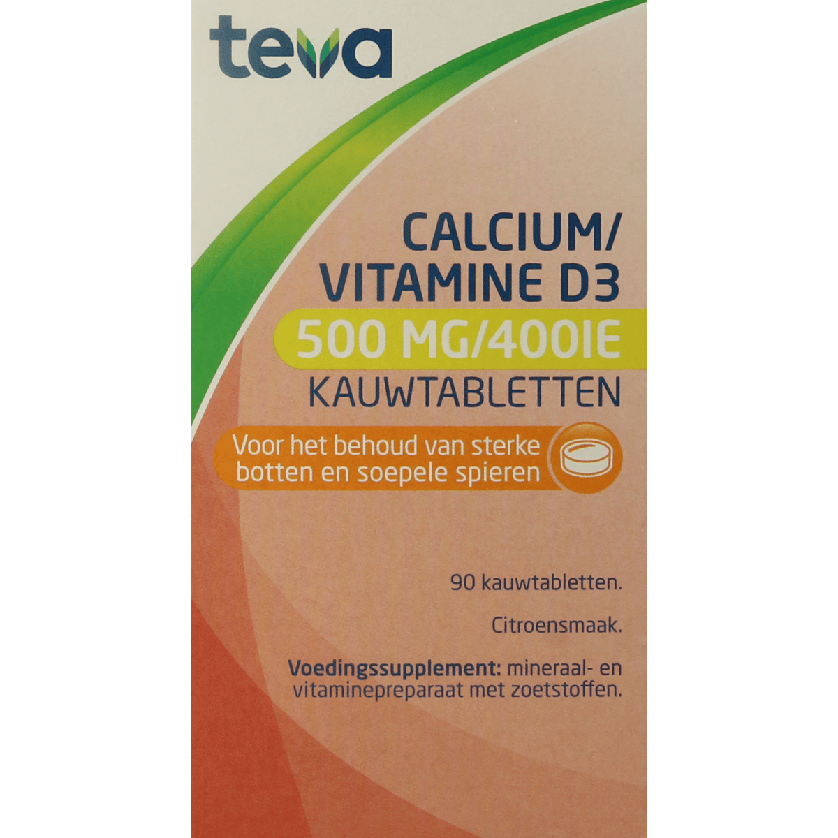 Teva Mineralen Multi 90.00 Kauwtabletten Teva Calcium / vitamine D 500mg / 400IE 90.00 Kauwtabletten