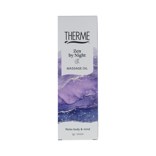 Therme Zen by Night massage oil bottle, 125ml, natural body care product from Therme for relaxing massages.