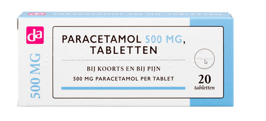 Topbrands2go Koortstabletten in a blister pack, 30 tablets for fever relief and pain relief.