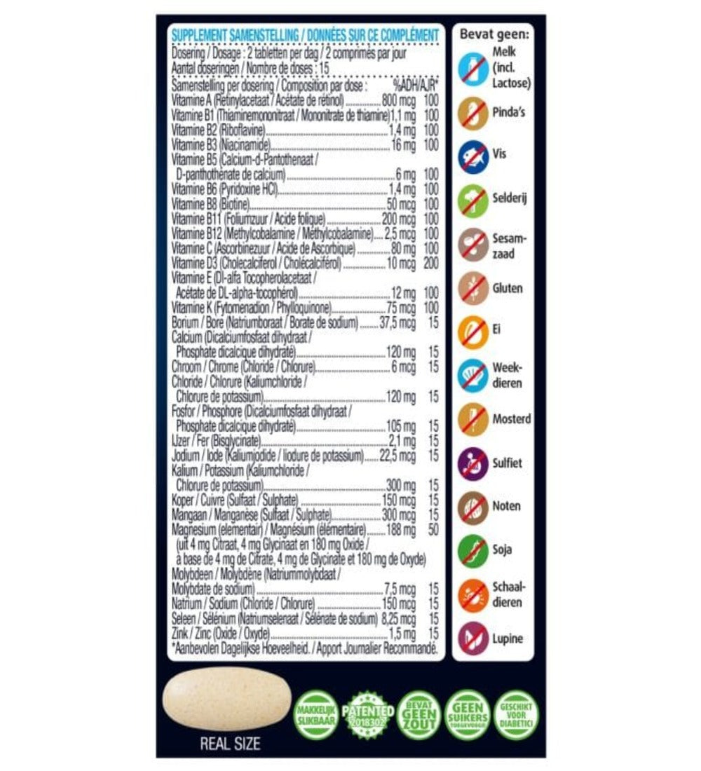 Topbrands2go Magnesium, Vitamins & Minerals Complete 30 Tablets 30 Magnesium, Vitamins & Minerals Complete 30 Tablets