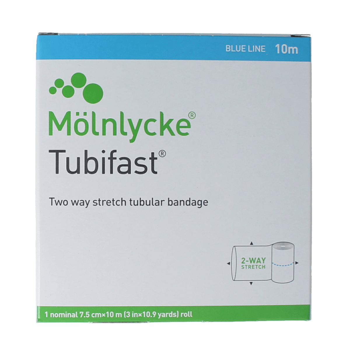Tubifast BL 2-way stretch tubular bandage and dressing, 1.00 piece, soft elastic medical support for wounds.