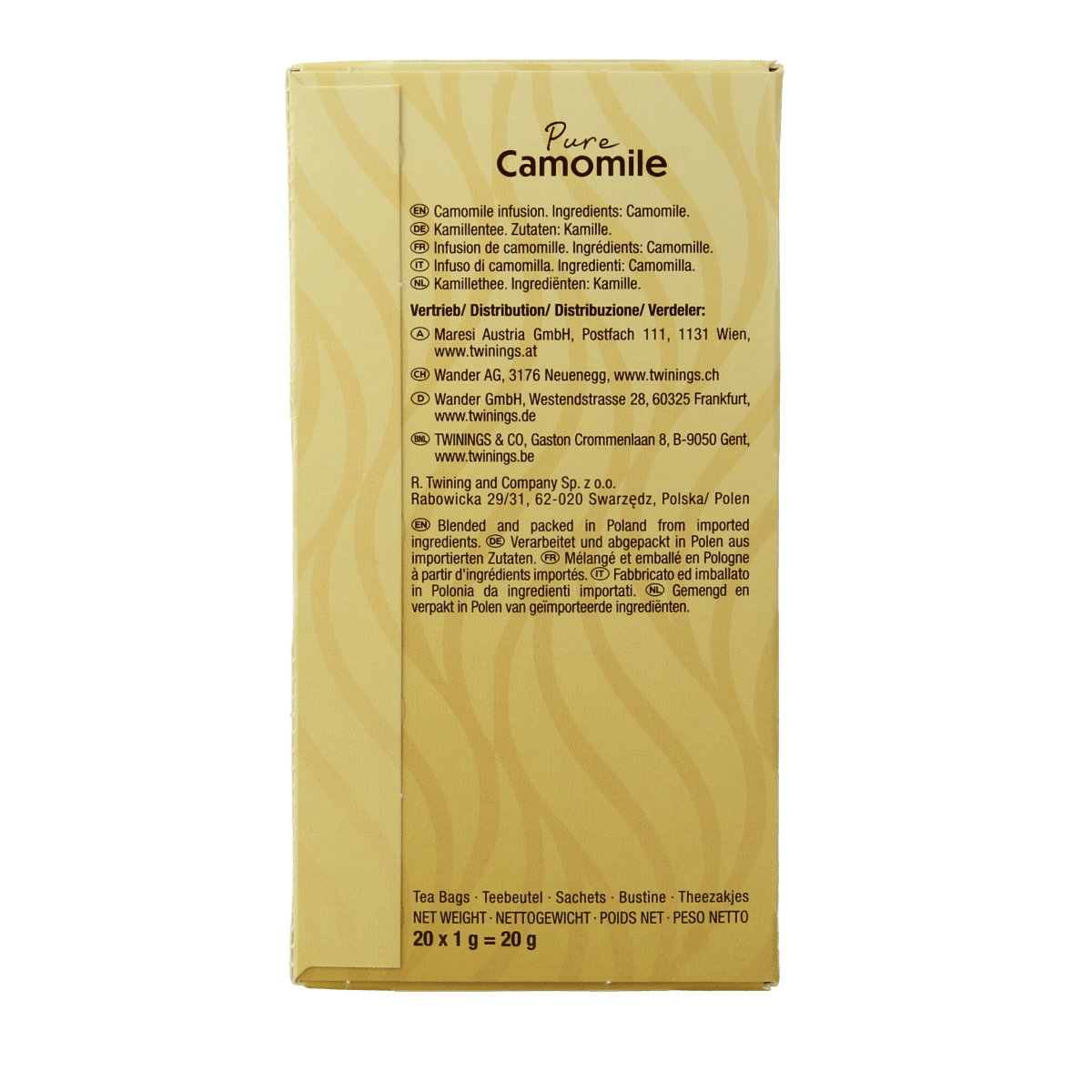 Twinings Koffie en Thee 20.00 Zakjes Twinings Kamille 20.00 Zakjes