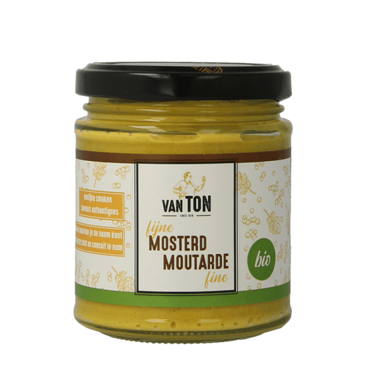 Van Ton Sauzen en Smaakmakers 170 Gram Van Ton Mosterd fijn bio 170 Gram