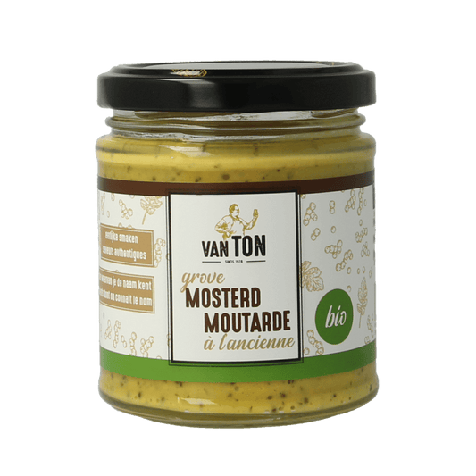 Van Ton Sauzen en Smaakmakers 170 Gram Van Ton Mosterd grof bio 170 Gram