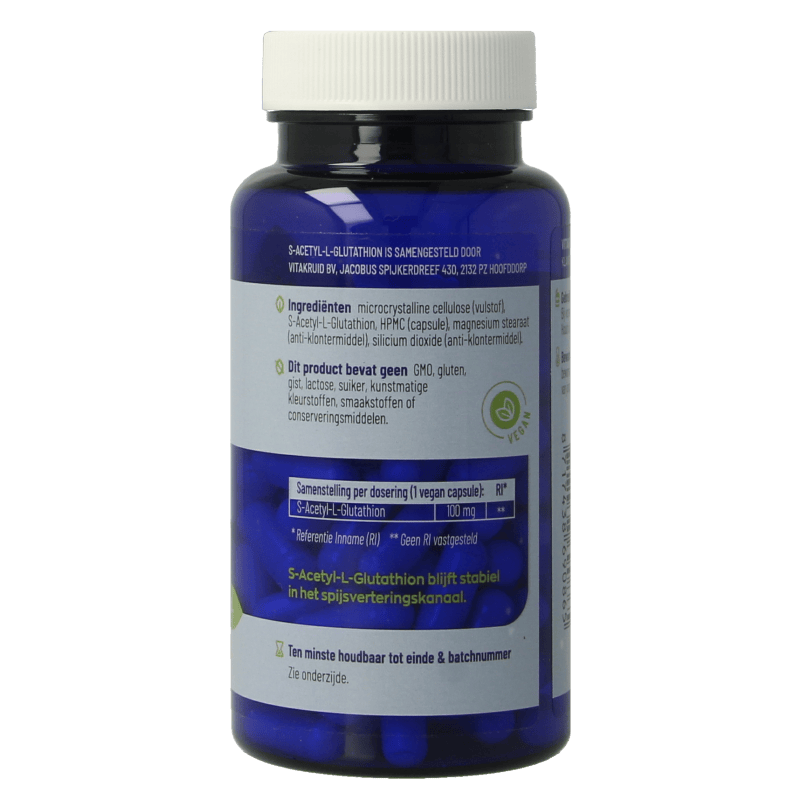 Vitakruid Aminozuren 90 Vegetarische capsules Vitakruid S-Acetyl-L-Glutathion 90 Vegetarische capsules