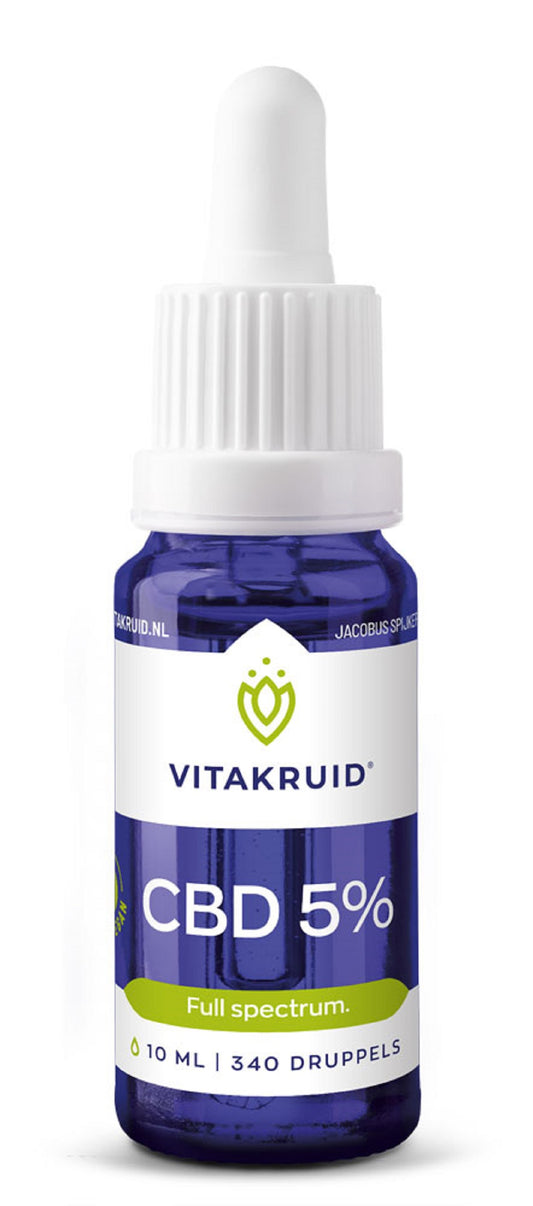 Vitakruid Kruidenpreparaten 10 Milliliter Vitakruid CBD Olie 5% full spectrum met MCT als drager 10 Milliliter