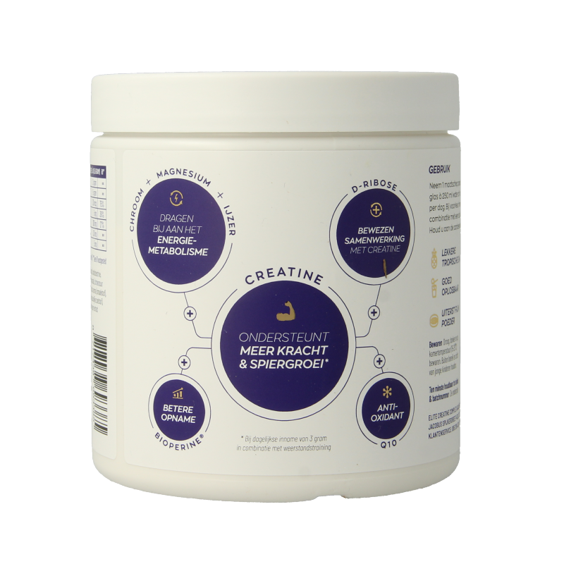 Vitakruid Kruidenpreparaten 315 Gram Vitakruid Elite Creatine Complex D-Ribose, Q10 & Magn Tropic 315 Gram