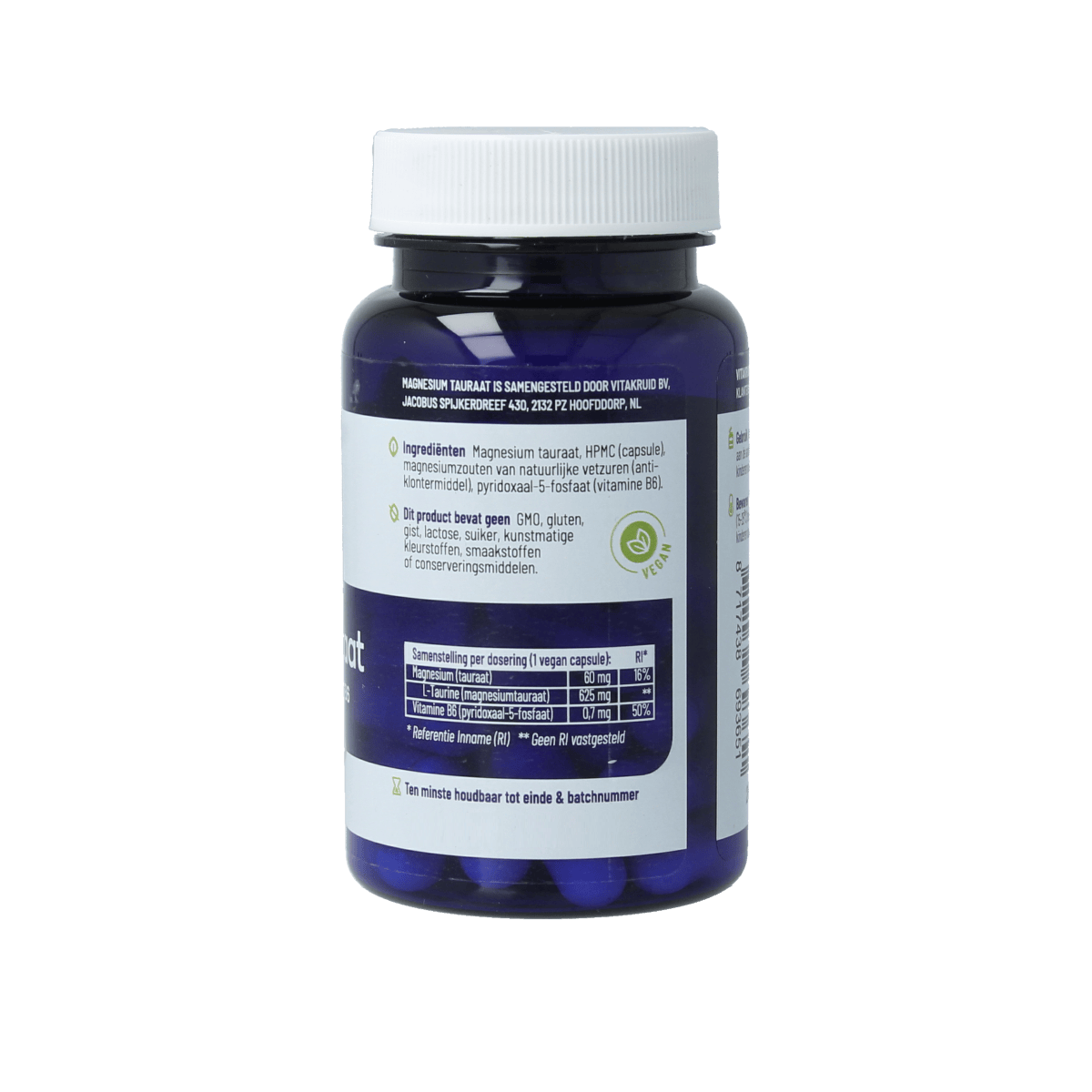 Vitakruid Mineralen Multi 30.00 Vegetarische capsules Vitakruid Magnesium Tauraat met vitamine B6 (P-5-P) 30.00 Vegetarische capsules