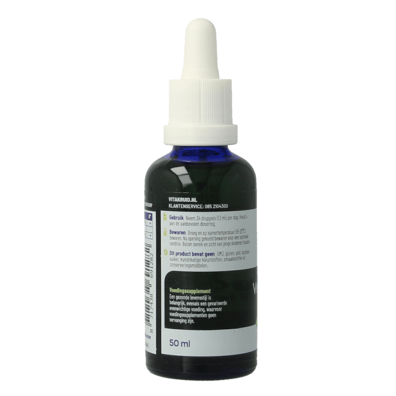 Vitakruid Vetzuren 50 Milliliter Vitakruid Vegan Omega 3 algenolie 1250 tryglyceriden 500 DHA 50 Milliliter