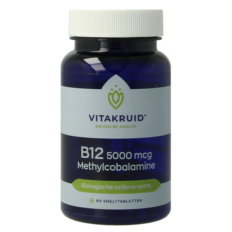 Vitakruid Vitamine Enkel 60 Smelttabletten Vitakruid B12 5000 mcg methylcobalamine 60 Smelttabletten