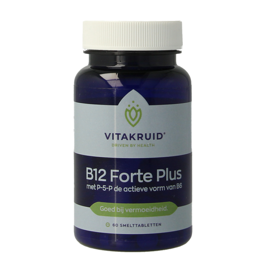 Vitakruid Vitamine Enkel 60 Smelttabletten Vitakruid B12 Forte plus met P-5-P 60 Smelttabletten