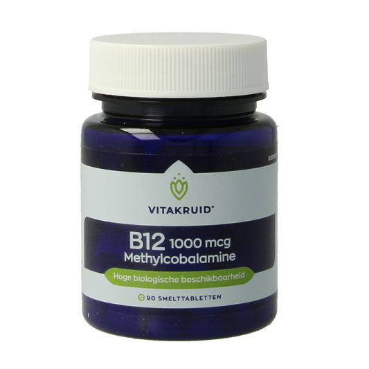 Vitakruid Vitamine Enkel 90 Smelttabletten Vitakruid B12 1000 mcg methylcobalamine 90 Smelttabletten