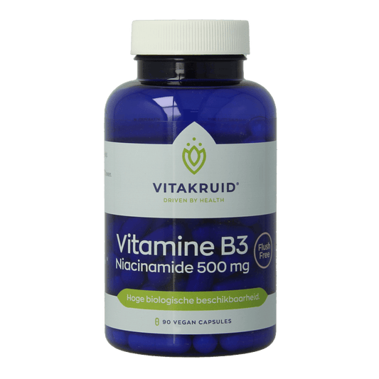Vitakruid Vitamine Enkel 90 Vegetarische capsules Vitakruid Vitamine B3 niacinamide 500mg 90 Vegetarische capsules