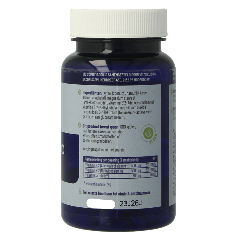 Vitakruid Vitamine Multi 60 Smelttabletten Vitakruid B12 Combi 10.000 met folaat 60 Smelttabletten