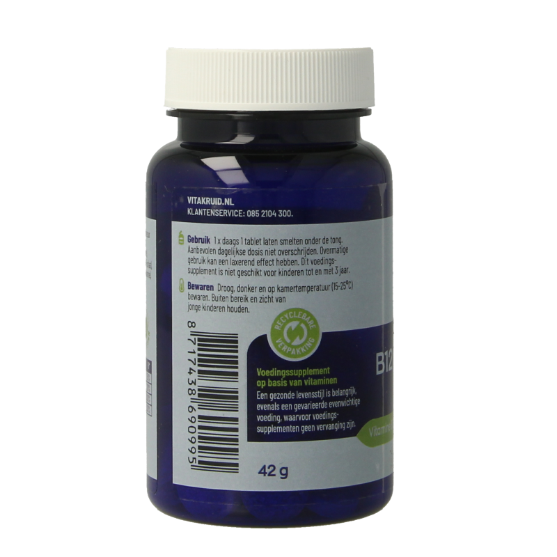 Vitakruid Vitamine Multi 60 Smelttabletten Vitakruid B12 Combi 6000 met folaat & P-5-P 60 Smelttabletten