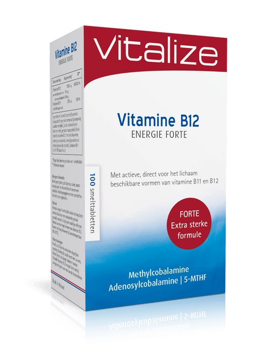 Vitalize Vitamine Enkel 100 Tabletten Vitalize Vitamine B12 energie forte 100 Tabletten