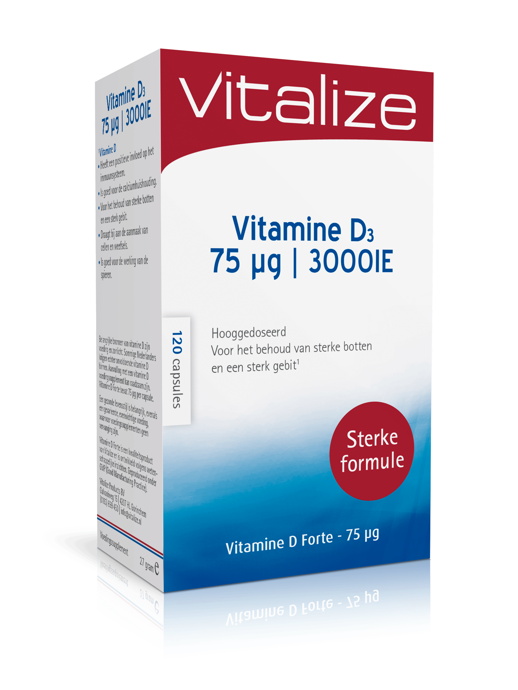 Vitalize Vitamine Enkel 120 Capsules Vitalize Vitamine D3 forte 75mcg 120 Capsules