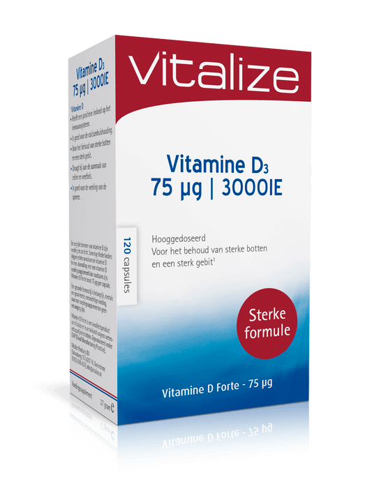 Vitalize Vitamine Enkel 120 Capsules Vitalize Vitamine D3 forte 75mcg 120 Capsules