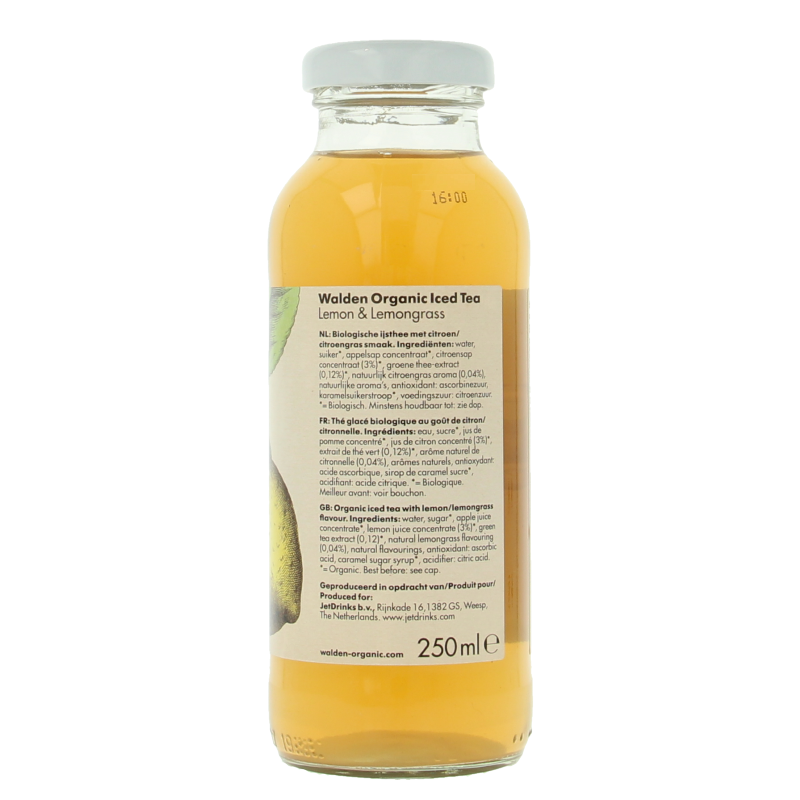 Walden Dranken en Sappen 250 Milliliter Walden Ice tea lemon lemongrass bio 250 Milliliter