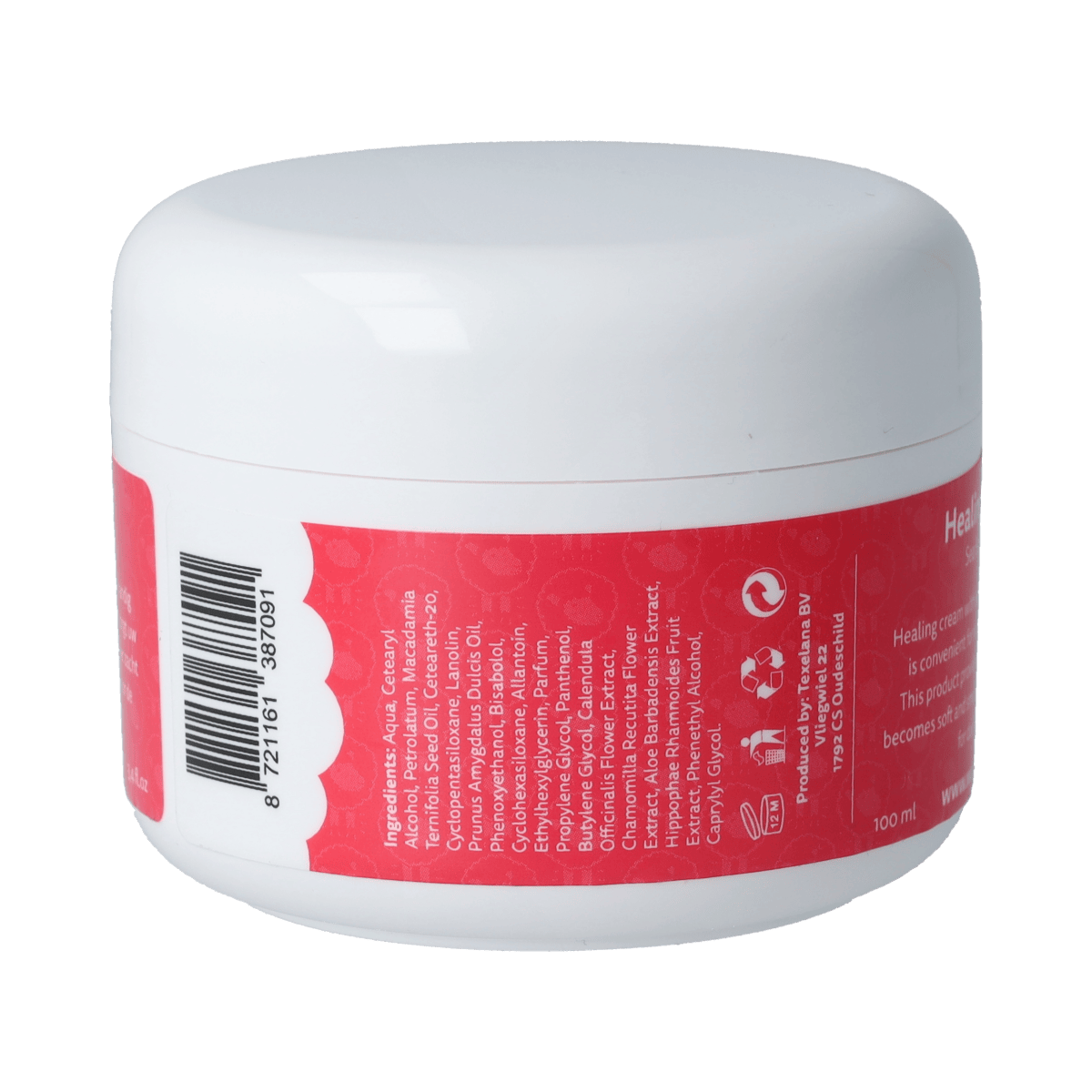 Wandelwol Helende Crème in 100ml container, a soothing body care cream for skin healing and nourishment.