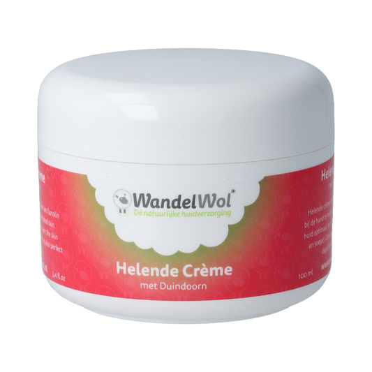 Wandelwol Helende Crème in 100ml jar, nourishing body care cream with soothing properties for healthy skin.