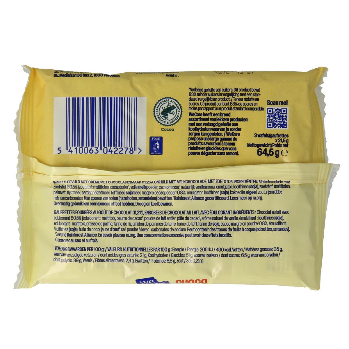 WeCare Snacks en Tussendoortjes 645.00 Gram WeCare Lower kcal/sugar bar choco break 645.00 Gram