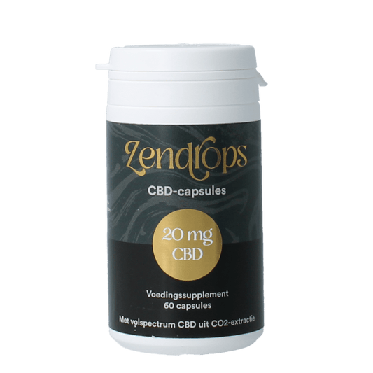 Zendrops Kruidenpreparaten 60.00 Capsules Zendrops CBD capsules 20mg hennepzaadolie 60.00 Capsules